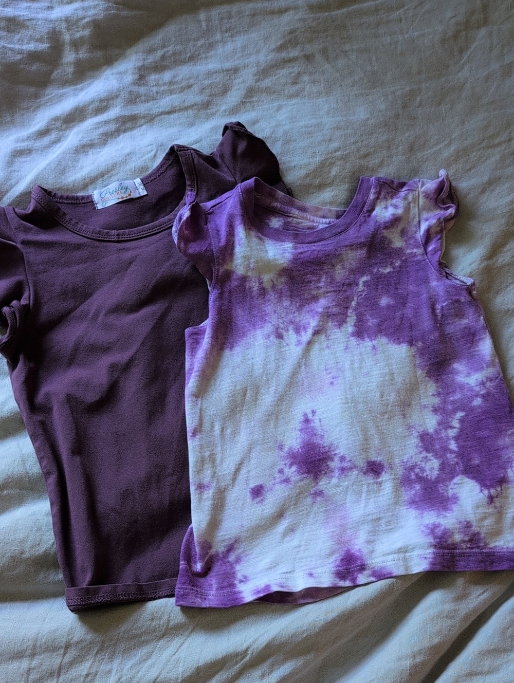 Set Of 2 Girls Flutter Sleeve Tops